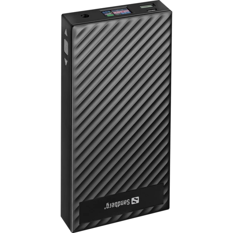 Powerbank павербанк УМБ Sandberg PD 30000mAh 200W PD+DC UPS mode DC 3V-25V/4.8A USB QC3.0 Type-C in/out дисплей Black (420-88)