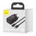 Зарядний пристрій 1xUSB 20W (USB-C) + Cable Type-C Чорний Baseus (TZCCSUP-B01)