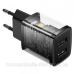 Зарядний пристрій 2xUSB 10.5W (USB-A) Чорний Baseus (CCXJ010201)