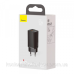 Зарядний пристрій 2xUSB 65W GaN (USB-C+USB-A) Чорний Baseus (CCGAN2L-B01)