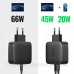 Зарядний пристрій 2xUSB 66W GAN PD (2xType-C) CD216 Ugreen PD Fast Charger Чорний (70867)