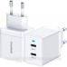Зарядний пристрій 2хUSB-C 40W PD QC3.0 Q5006 білий Choetech (Q5006-EU-WH)