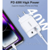 Зарядний пристрій 2хUSB-C 40W PD QC3.0 Q5006 білий Choetech (Q5006-EU-WH)