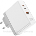Зарядний пристрій 3xUSB 100W GaN (2хUSB-C+USB-A) білий Vention (FEGW0-EU)