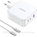 Зарядний пристрій 3xUSB 140W GaN (2хUSB-C+USB-A) CD289 with C to C Cable 1.5 м White Ugreen (15339)