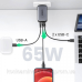 Зарядний пристрій 3xUSB 65W GaN (2хUSB-C+USB-A) CD244 Сірий Ugreen (10335)