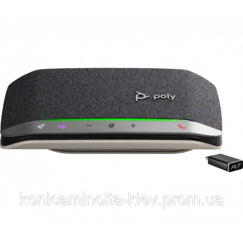 Спікерфон Poly Sync 20+ з адаптером BT700, сертифікат Microsoft Teams, 3 x Bi-Mic, радіус 2 м, USB-C, Bluetooth, сірий