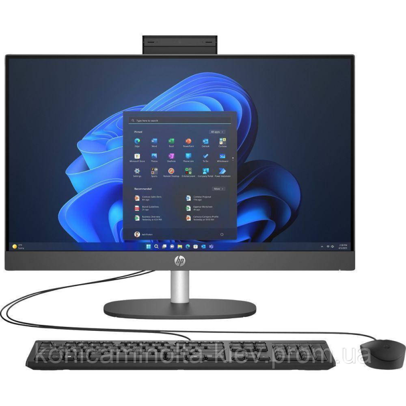 Комп“ютер персональний моноблок HP 240-G10 23.8“ FHD IPS AG, Intel U5-125U, 8GB, F512GB, UMA, WiFi, кл+м, DOS, чорний